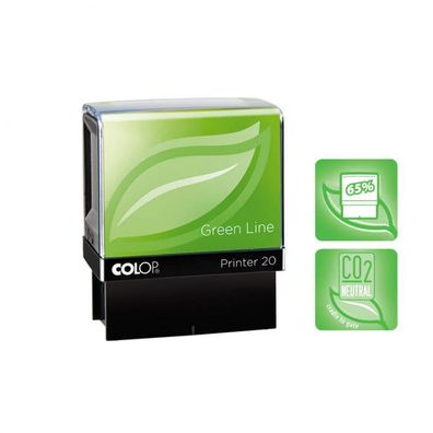COLOP Stempel Printer IQ 20 Green Line mit individueller Textplatte/ Logo Textstempel