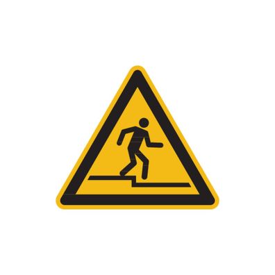 Warnschild, Warnung vor Abwärtsstufe W070 - ASR A1.3 (DIN EN ISO 7010)