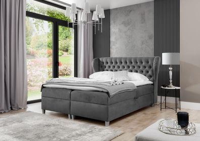 Luxus Design Boxspringbett Schlafzimmer Polsterbett Modern Möbel Chesterfield