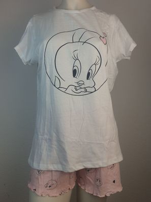 NEU Damen Pyjama Tweety Looney Tunes Shorty Set kurzer Schlafanzug Gr. S L XL