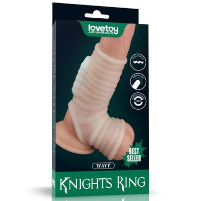 LoveToy - Wave Knights Ring - Vibrierende Penishülle - Weiß