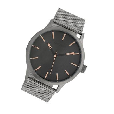 Oozoo Edelstahl Herren Uhr C10056 Analog Quarz-Uhr silber Timepieces UOC10056