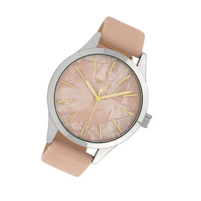 Oozoo Leder Damen Uhr C10072 Analog Quarzuhr Armband rosa Timepieces UOC10072