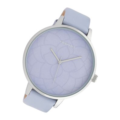 Oozoo Leder Damen Uhr C10103 Analog Quarz Armband hellblau Timepieces UOC10103