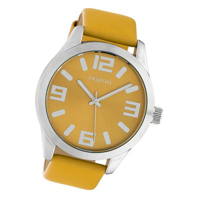 Oozoo Unisex Armbanduhr Timepieces Analog Leder senfgelb UOC10235