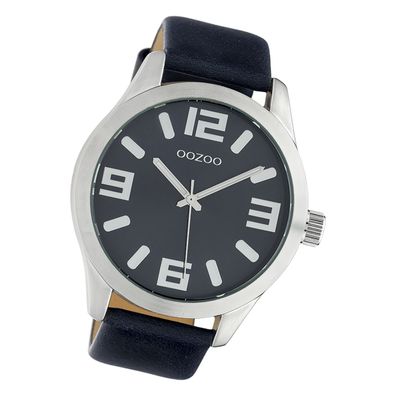 Oozoo Unisex Armbanduhr Timepieces Analog Leder dunkelblau UOC10236