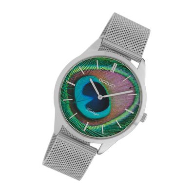 Oozoo Edelstahl Damen Uhr C10250 Quarzuhr Armband silber Vintage Series UOC10250