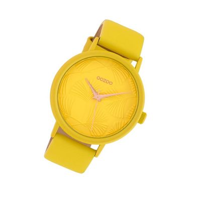 Oozoo Leder Damen Uhr C10395 Analog Quarzuhr Armband gelb Timepieces UOC10395