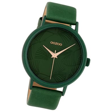 Oozoo Damen Armbanduhr Timepieces Analog Leder grün UOC10398
