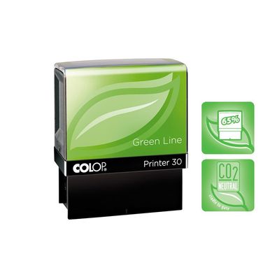 COLOP Stempel Printer IQ 30 Green Line mit individueller Textplatte/ Logo Textstempel