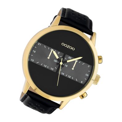 Oozoo Leder Herren Uhr C10516 Quarzuhr Armband schwarz Timepieces UOC10516