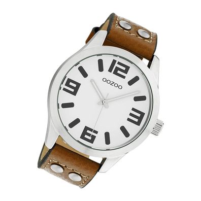 Oozoo Leder Damen Uhr C1051 Analog Quarzuhr Armband braun Timepieces UOC1051A