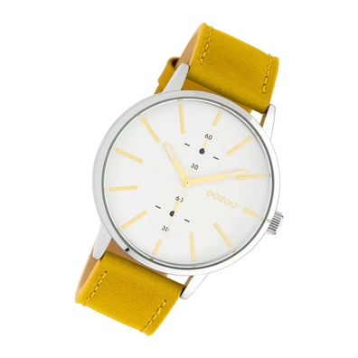 Oozoo Leder Damen Uhr C10585 Analog Quarzuhr Armband gelb Timepieces UOC10585