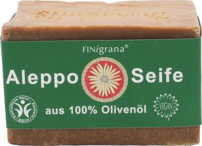 FINigrana Aleppo Seife aus 100 Prozent Olivenöl 200 g