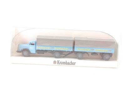 Wiking H0 Modellauto LKW Pritschen-Lastzug MB L 6600 "Krombacher" 1:87