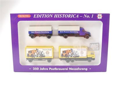Wiking H0 82-10 Modellauto-Set "Edition Historica-No. 1" Postbrauerei 1:87