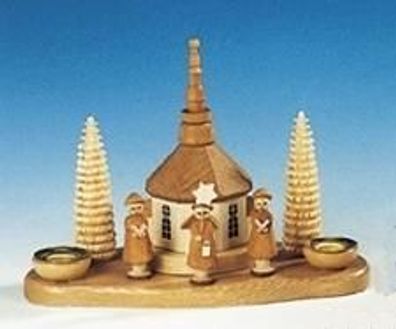 Kerzenständer Kurrende mit Kirche natur Größe 14cm NEU Weihnachten Kerzenschmuck