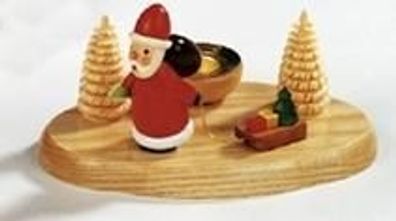 Tischdekoration Kerzensockel mit Weihnachtsmann bunt Größe 6 cm NEU Weihnachten