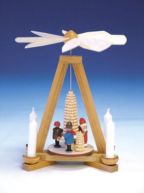 Tischpyramide Pyramide mit Striezelkinder und Weihnachtsmann Höhe 23 cm NEU