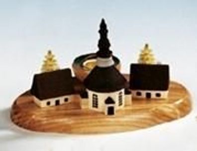 Tischdekoration Kerzenhalter Seiffener Dorf bunt Größe 7cm NEU Weihnachten