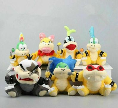 Koopalings Super Mario Bros 7" Koopa Plush Toy Stuffed Doll Kids Xmas Gift