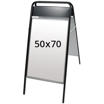 Expo Sign Kundenstopper mit Logoplatte, schwarz, 50 x 70 cm