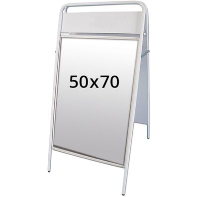 Expo Sign Kundenstopper mit Logoplatte, weiss, 50 x 70 cm