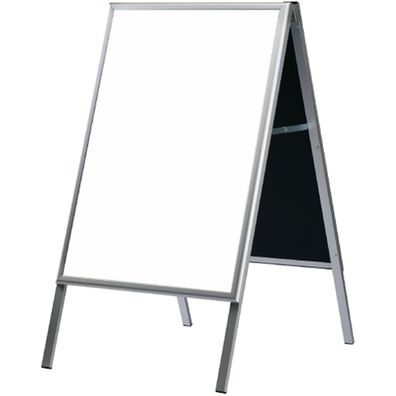 Kundenstopper Whiteboard mit Alu-Rahmen, 60 x 80 cm