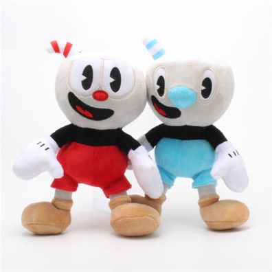 Cuphead Game Mugman Mecup And Brocup Toy Figure Soft Stuffed Plush Gift Doll DE