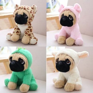 Large Plush Toys 8" Pug Dog Costume Cuddly Soft Toy Teddies Plush Animal Cute DE
