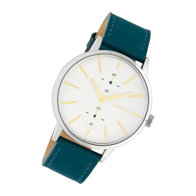 Oozoo Leder Damen Uhr C10587 Analog Quarzuhr Armband blau Timepieces UOC10587