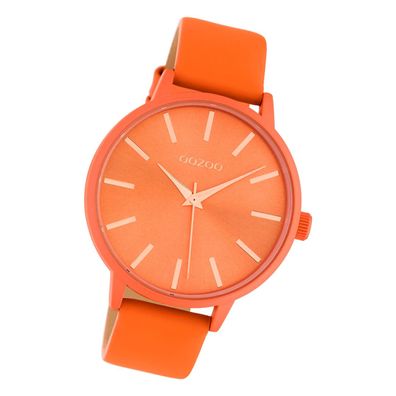 Oozoo Leder Damen Uhr C10614 Analog Quarzuhr Armband orange Timepieces UOC10614