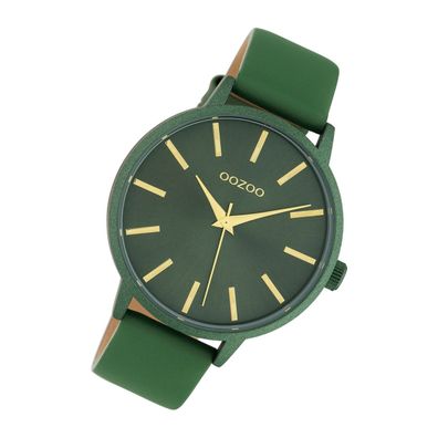 Oozoo Leder Damen Uhr C10616 Analog Quarzuhr Armband grün Timepieces UOC10616