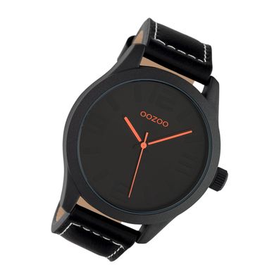 Oozoo Leder Herren Uhr C1069 Analog Quarzuhr Armband schwarz Timepieces UOC1069