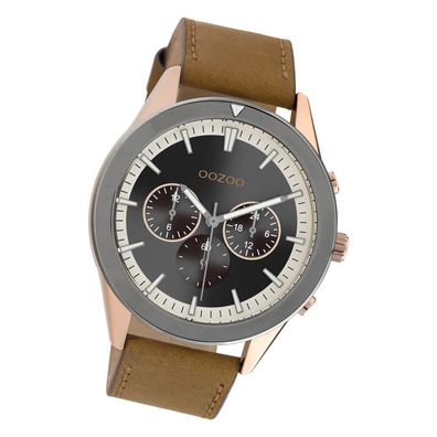 Oozoo Herren Armbanduhr Timepieces Analog Leder braun UOC10800