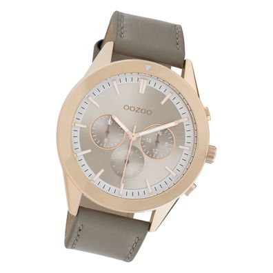 Oozoo Damen Armbanduhr Timepieces Analog Leder grau UOC10802