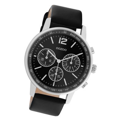 Oozoo Herren Armbanduhr Timepieces Analog Leder schwarz UOC10813
