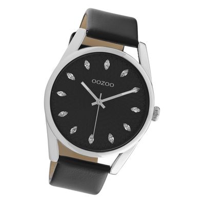 Oozoo Damen Armbanduhr Timepieces Analog Leder schwarz UOC10818