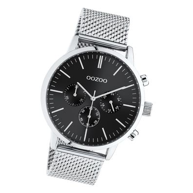 Oozoo Edelstahl Unisex Uhr C10913 Analog Quarzuhr Armband silber UOC10913