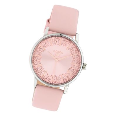 Oozoo Leder Damen Uhr C10932 Analog Quarzuhr Armband rosa Timepieces UOC10932