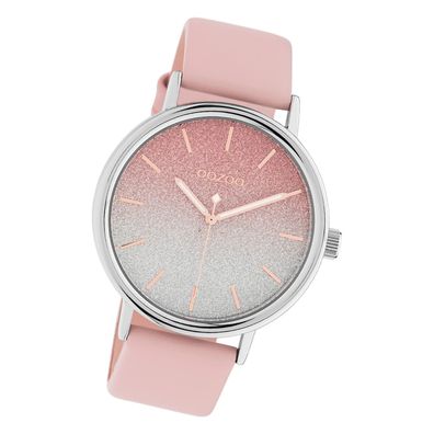 Oozoo Leder Damen Uhr C10936 Analog Quarzuhr Armband pink Timepieces UOC10936