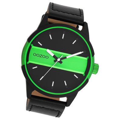 Oozoo Herren Armbanduhr Timepieces Analog Leder forest grün UOC11233