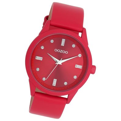 Oozoo Damen Armbanduhr Timepieces Analog Leder pink UOC11286