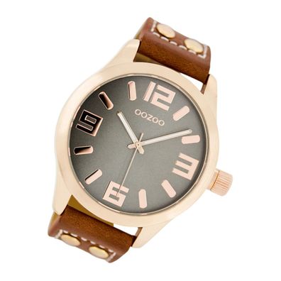 Oozoo Leder Damen Uhr C1156 Analog Quarzuhr Armband rot Timepieces UOC1156