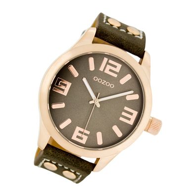 Oozoo Leder Damen Uhr C1158 Analog Quarzuhr Armband braun Timepieces UOC1158
