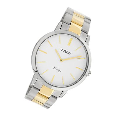 Oozoo Edelstahl Uhr C20101 Quarzuhr Armband silber gold Vintage Series UOC20101