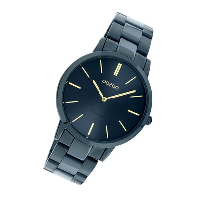 Oozoo Edelstahl Damen Uhr C20105 Quarzuhr Armband dunkelblau Vintage UOC20105