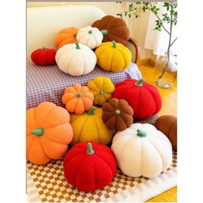 DE 25cm Soft Pumpkin Pillow Halloween Plush Toys Home Decoration Holiday Gifts