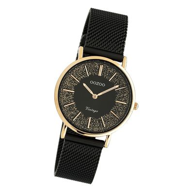 Oozoo Edelstahl Damen Uhr C20143 Analog Quarzuhr Armband schwarz UOC20143