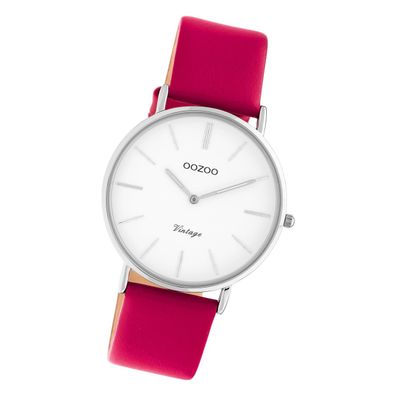 Oozoo Leder Damen Uhr C20213 Analog Quarzuhr Armband rosa Vintage UOC20213